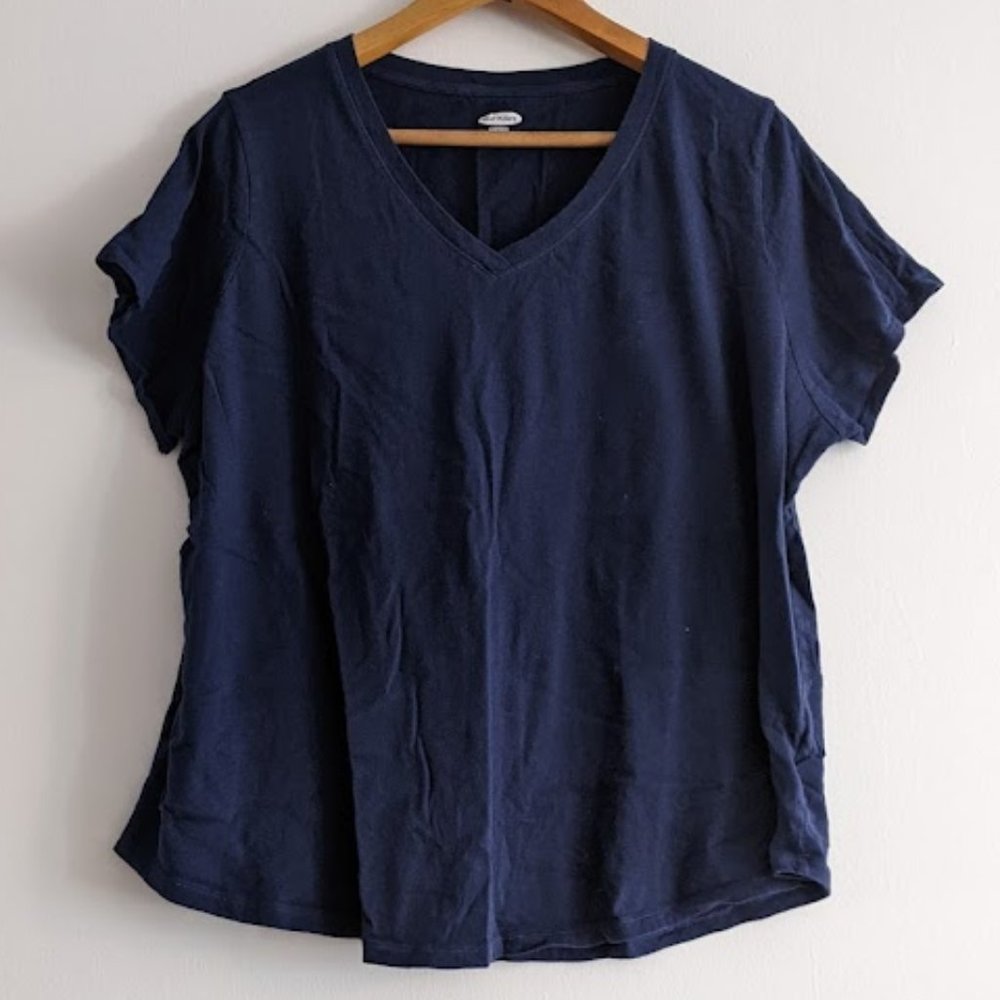 Old Navy Navy Blue V-Neck Shirt Size XXL